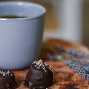 Bridestowe Lavender Estate Tea with Lavender Infused Chocolate at Tasmanian Lavender Gifts